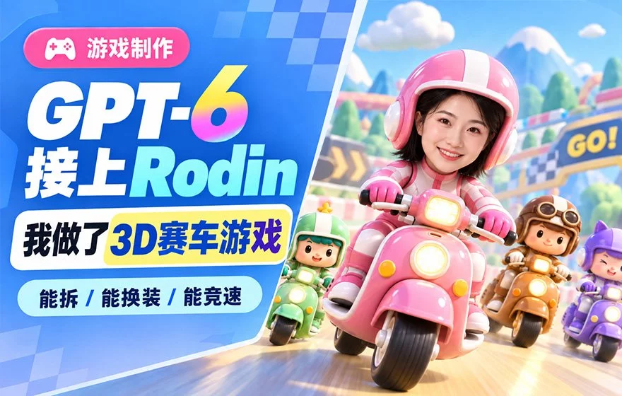 给GPT-6接上Rodin,我做了能拆/能换装/能竞速的3D游戏!