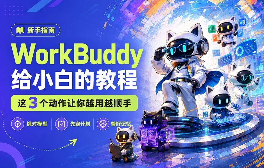 给小白的WorkBuddy教程！这3个动作让你越用越顺手！
