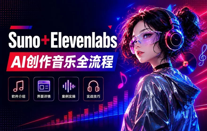 超多案例！Suno+Elevenlabs 零基础AI创作音乐全流程